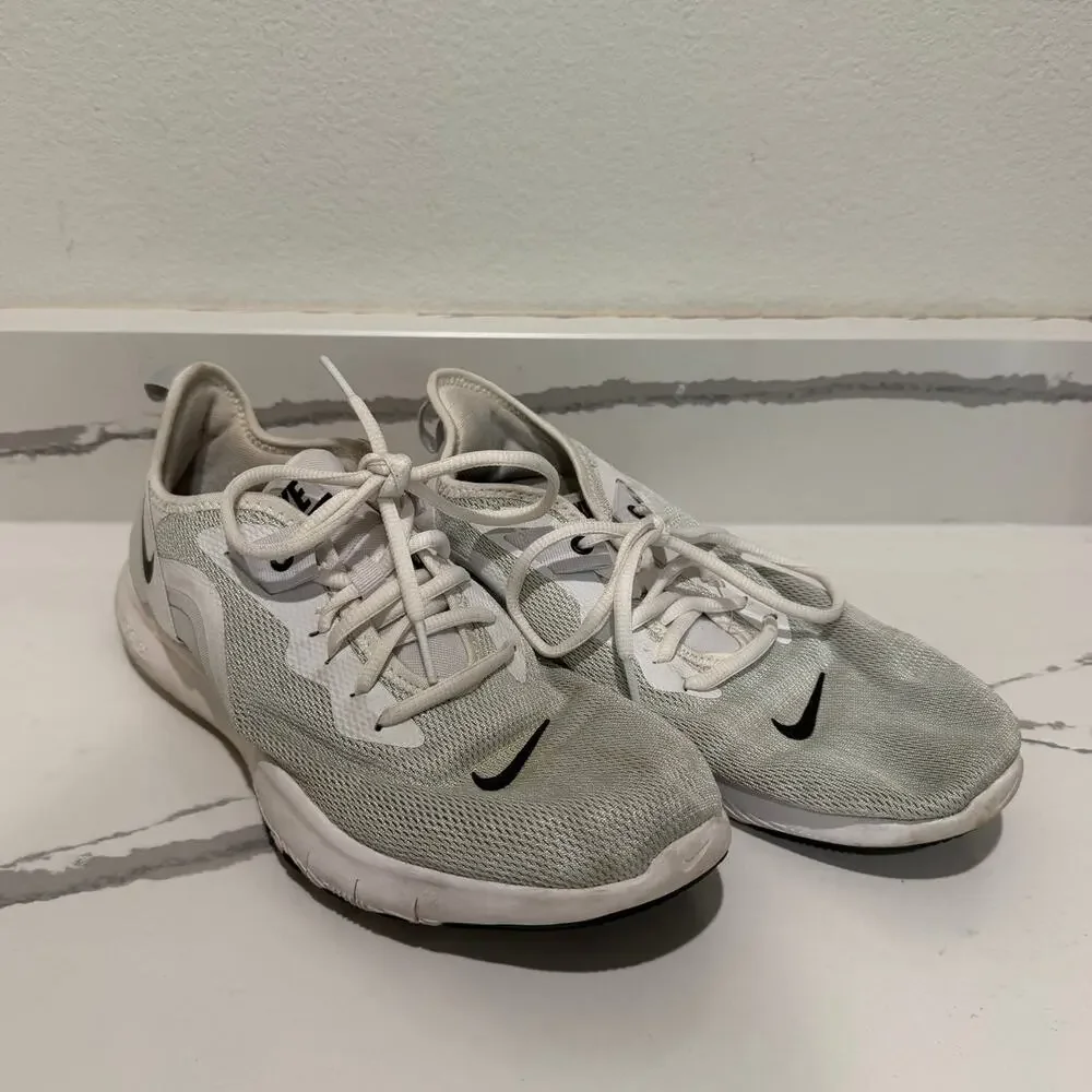 Nike Flex Trainer Women White Pure Platinum Cross Training Shoes Size 10
